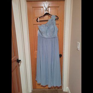 18W Dusty Blue A-Line Bridesmaid Dress